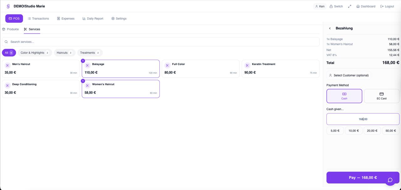 Web POS cart